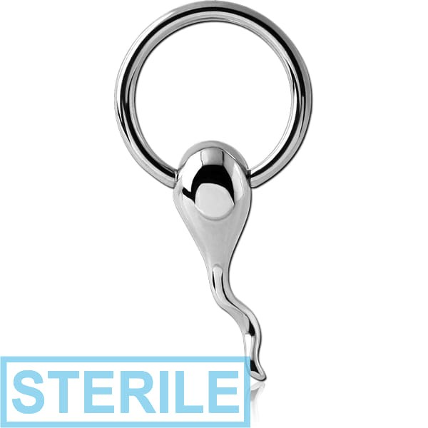 STERILE SURGICAL STEEL BALL CLOSURE RING WITH ATTACHMENT - SPERM