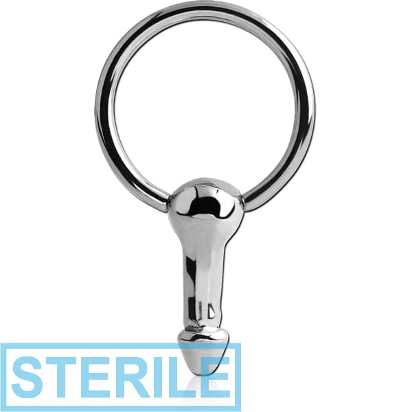 STERILE SURGICAL STEEL BALL CLOSURE RING WITH ATTACHMENT - PENIS