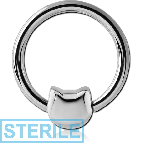 STERILE SURGICAL STEEL BALL CLOSURE RING WITH ATTACHMENT - KITTY HEAD