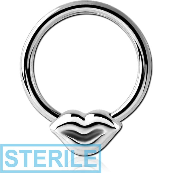 STERILE SURGICAL STEEL BALL CLOSURE RING WITH ATTACHMENT - LIPS