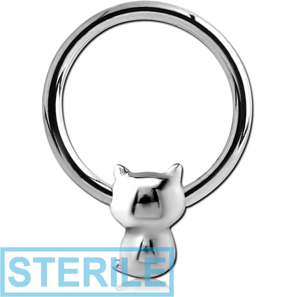 STERILE SURGICAL STEEL BALL CLOSURE RING WITH ATTACHMENT - CAT