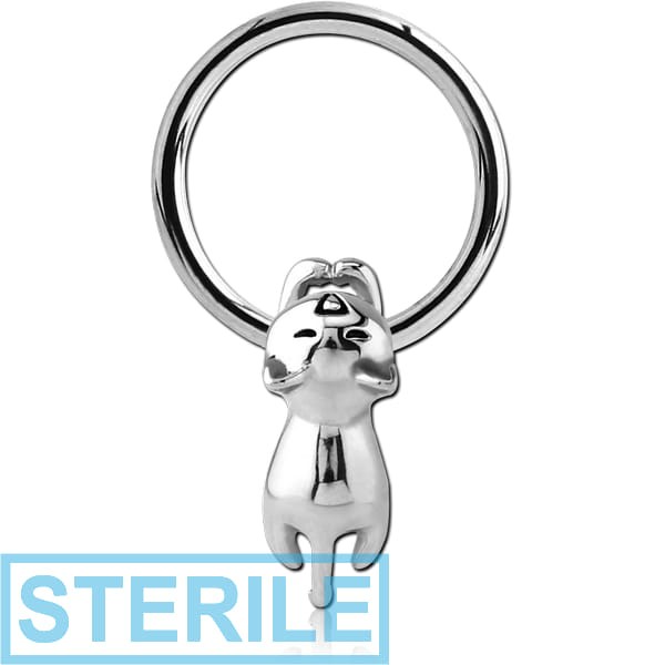 STERILE SURGICAL STEEL BALL CLOSURE RING WITH ATTACHMENT - CAT