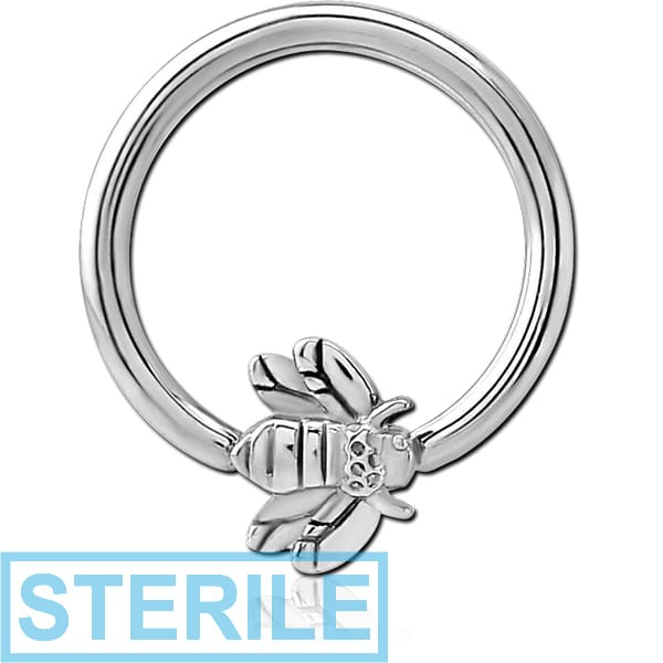 STERILE SURGICAL STEEL BALL CLOSURE RING WITH ATTACHMENT - HONEY BEE