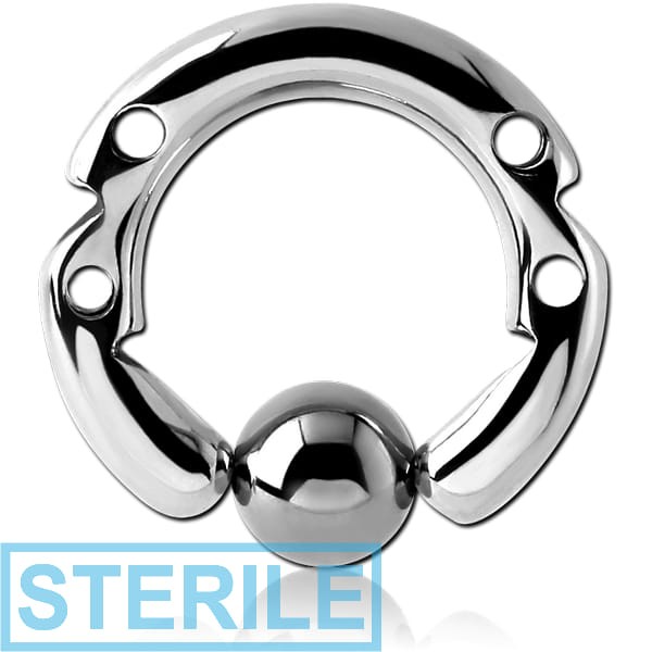 STERILE SURGICAL STEEL DESIGN BALL CLOSURE RING