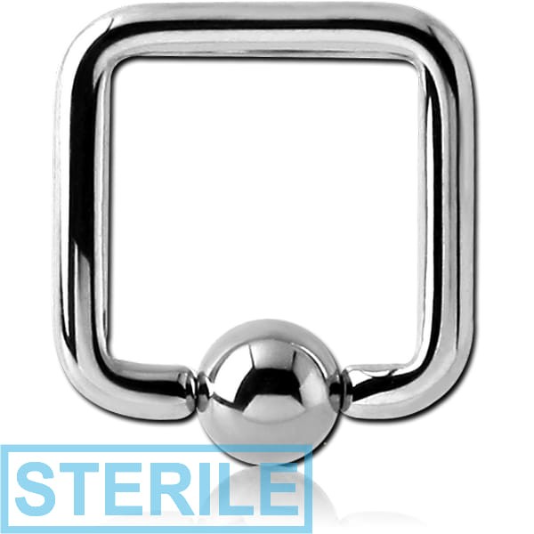 STERILE SURGICAL STEEL SQUARE BALL CLOSURE RING