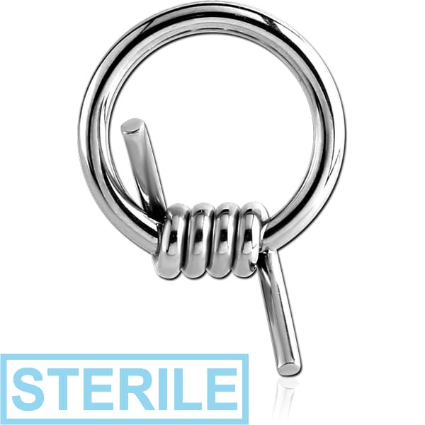 STERILE SURGICAL STEEL BALL CLOSURE RING WITH BARBED WIRE