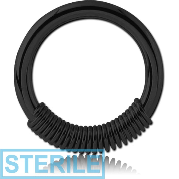 STERILE BLACK PVD COATED SURGICAL STEEL SPRING CLOSURE RING