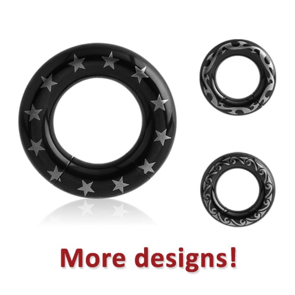 STERILE BLACK PVD COATED SURGICAL STEEL SEGMENT RING