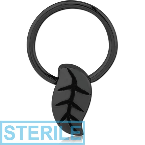 STERILE BLACK PVD COATED SURGICAL STEEL BALL CLOSURE RING