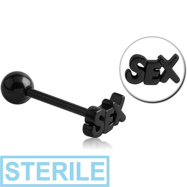 STERILE BLACK PVD COATED SURGICAL STEEL BARBELL - SEX