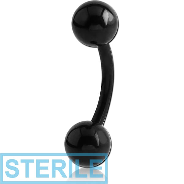 STERILE BLACK PVD COATED SURGICAL STEEL CURVED BARBELL