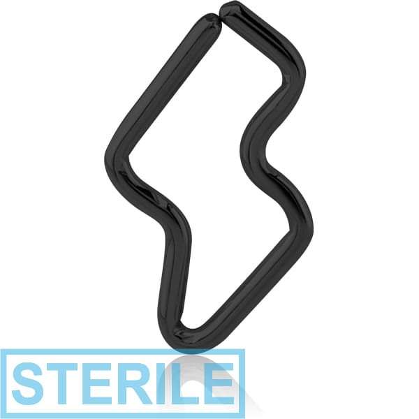 STERILE BLACK PVD COATED SURGICAL STEEL OPEN BOLT SEAMLESS RING