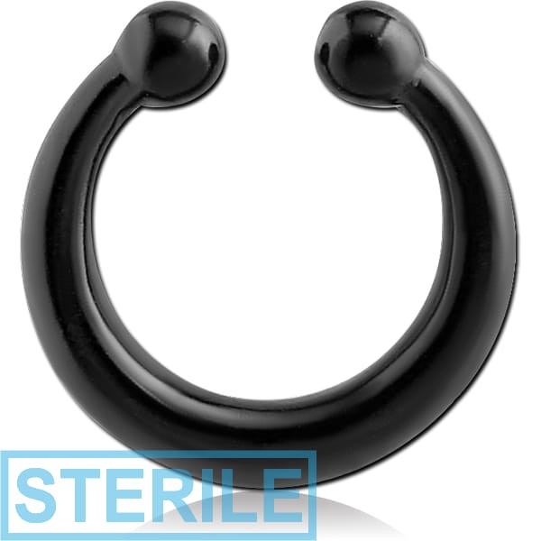 STERILE BLACK PVD COATED BRASS FAKE SEPTUM RING