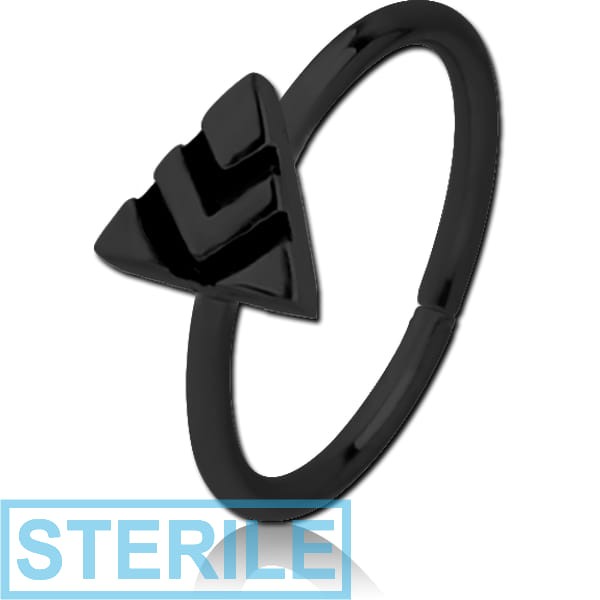 STERILE BLACK PVD COATED SURGICAL STEEL SEAMLESS RING - TRIANGLE