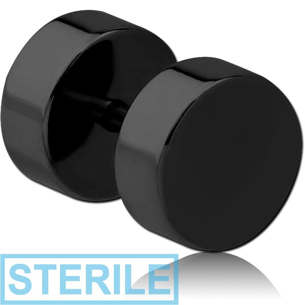 STERILE BLACK PVD COATED SURGICAL STEEL FAKE PLUG