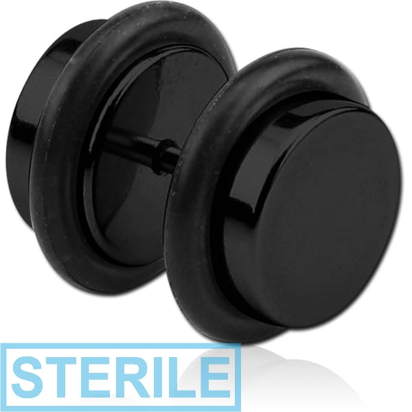 STERILE BLACK PVD COATED SURGICAL STEEL FAKE PLUG