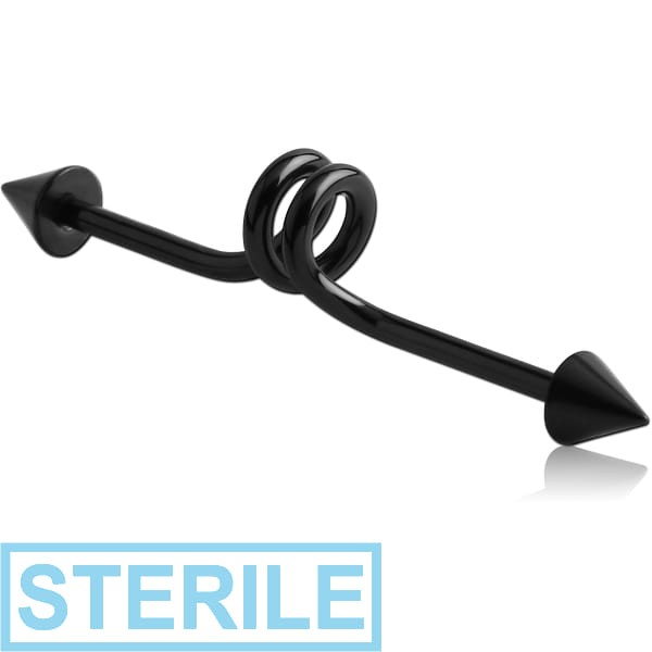STERILE BLACK PVD COATED SURGICAL STEEL INDUSTRIAL LOOPS BARBELL