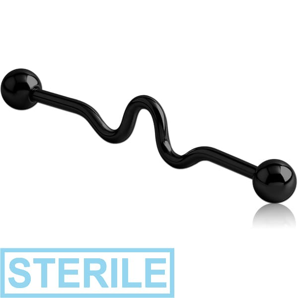 STERILE BLACK PVD COATED SURGICAL STEEL INDUSTRIAL LOOP BARBELL