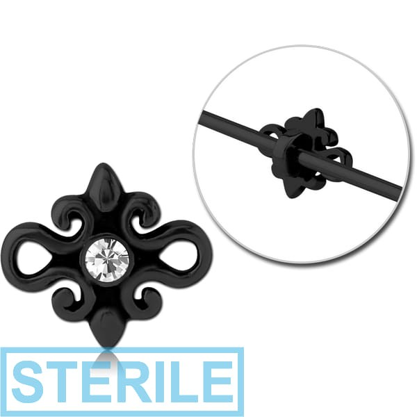 STERILE BLACK PVD COATED SURGICAL STEEL ADJUSTABLE SLIDING CHARM FOR INDUSTRIAL BARBELL