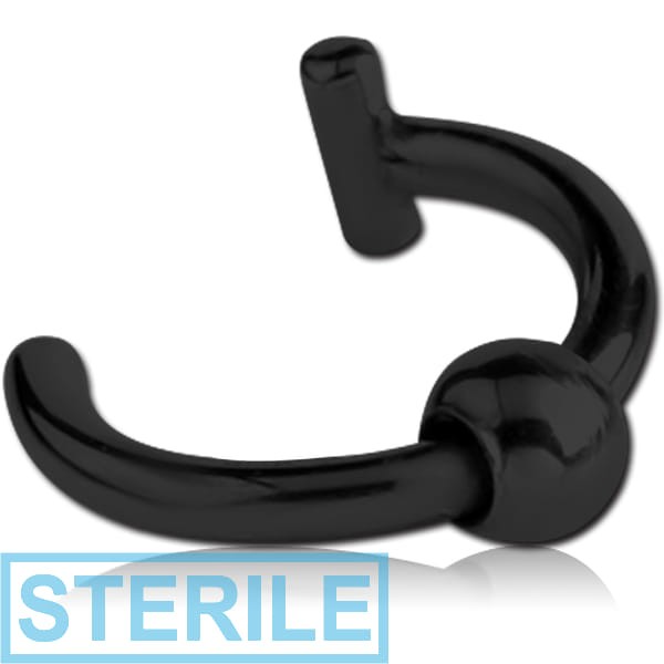 STERILE BLACK PVD COATED SURGICAL STEEL ILLUSION EAR CUFF