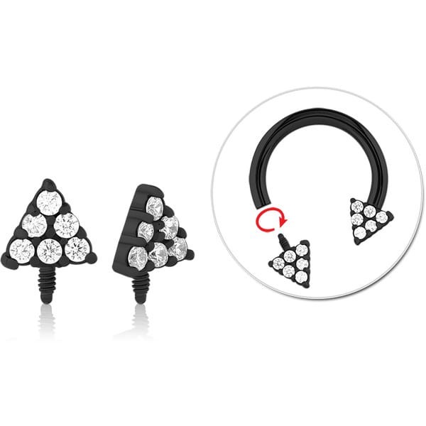 STERILE BLACK PVD COATED SURGICAL STEEL ATTACHMENT INTERNALLY THREADED FOR CIRCULAR BARBELL