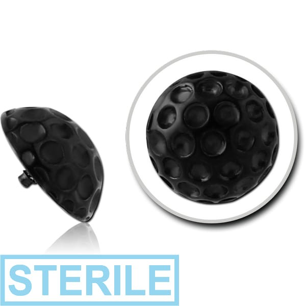 STERILE BLACK PVD COATED SURGICAL STEEL ATTACHMENT FOR 1.6MM INTERNALLY THREADED PINS - HAMMERED TEXTURE
