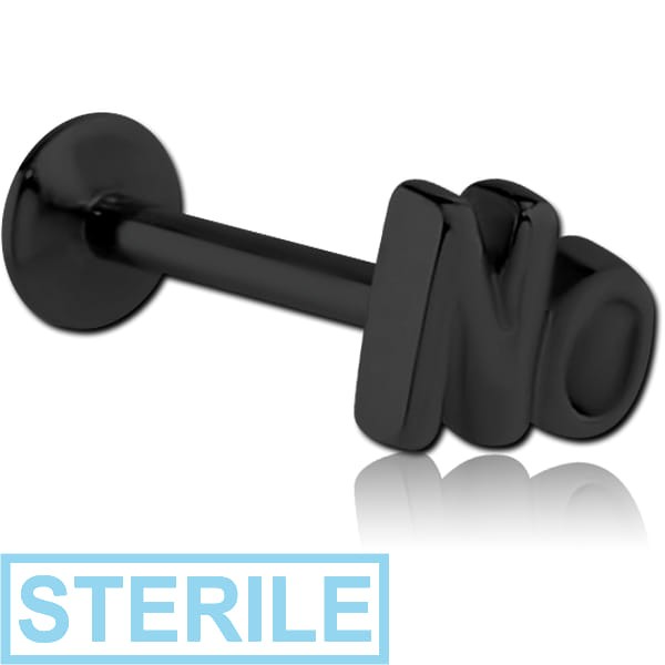 STERILE BLACK PVD COATED SURGICAL STEEL INTERNALLY THREADED MICRO LABRET WITH NO