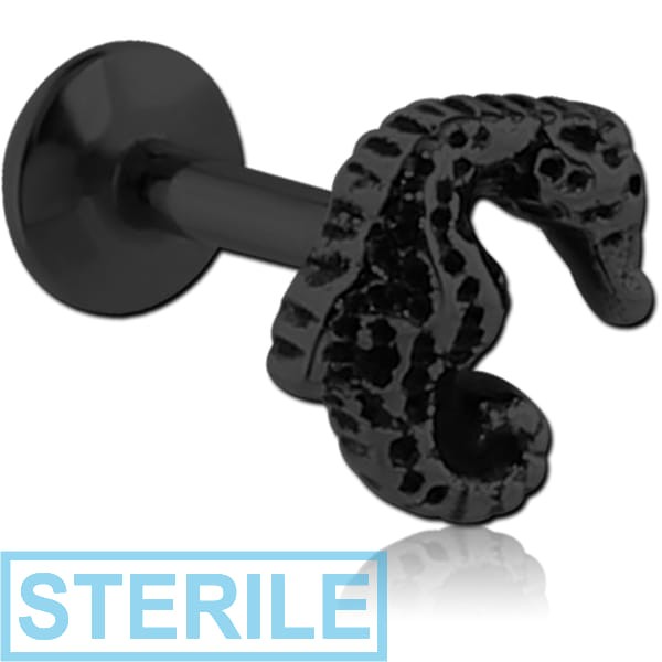 STERILE BLACK PVD COATED SURGICAL STEEL INTERNALLY THREADED MICRO LABRET