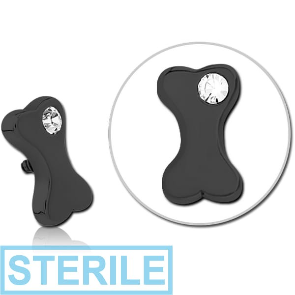 STERILE BLACK PVD COATED SURGICAL STEEL JEWELLED MICRO ATTACHMENT FOR 1.2MM INTERNALLY THREADED PINS - BONE