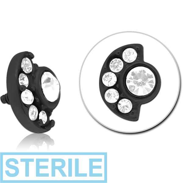 STERILE BLACK PVD COATED SURGICAL STEEL JEWELLED MICRO ATTACHMENT FOR 1.2MM INTERNALLY THREADED PINS
