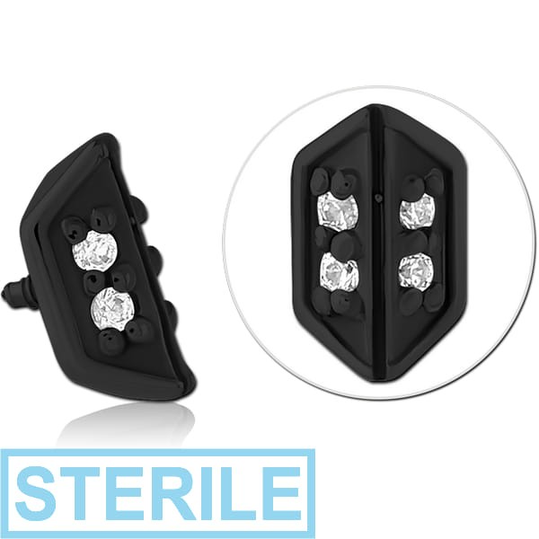 STERILE BLACK PVD SURGICAL STEEL JEWELLED MICRO ATTACHMENT FOR 1.2MM INTERNALLY THREADED PINS