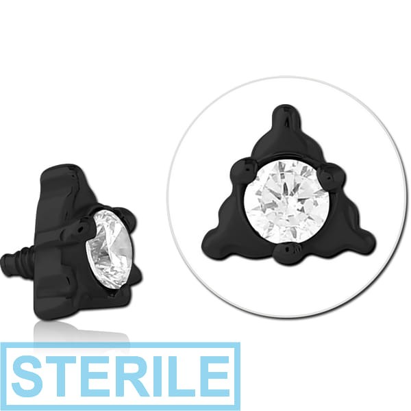 STERILE BLACK PVD SURGICAL STEEL JEWELLED MICRO ATTACHMENT FOR 1.2MM INTERNALLY THREADED PINS