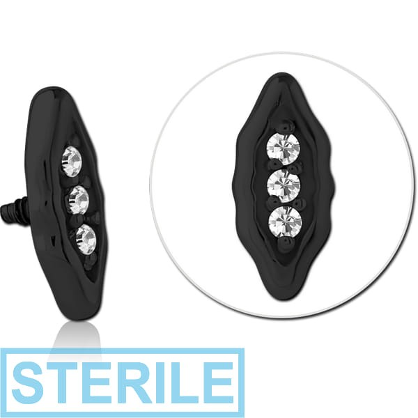 STERILE BLACK PVD SURGICAL STEEL JEWELLED MICRO ATTACHMENT FOR 1.2MM INTERNALLY THREADED PINS