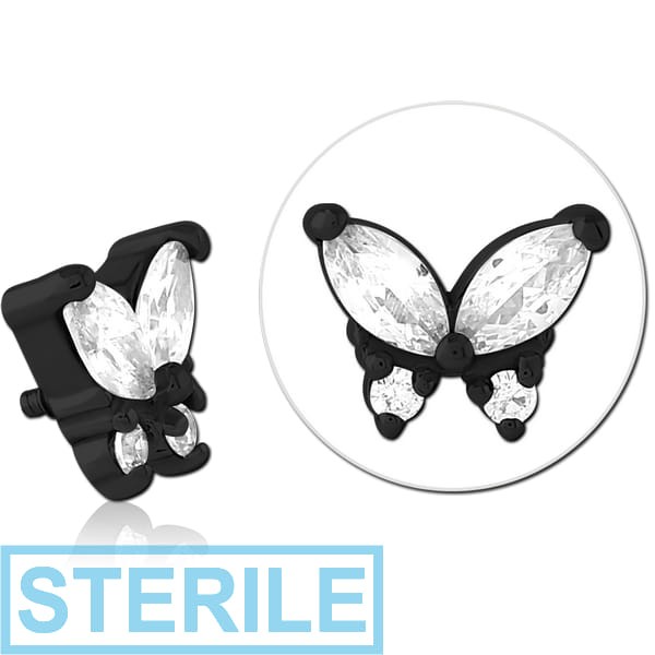 STERILE BLACK PVD SURGICAL STEEL JEWELLED MICRO ATTACHMENT FOR 1.2MM INTERNALLY THREADED PINS