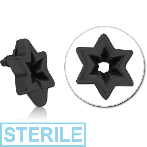 STERILE BLACK PVD COATED SURGICAL STEEL MICRO ATTACHMENT FOR 1.2MM INTERNALLY THREADED PINS - STAR INDENT