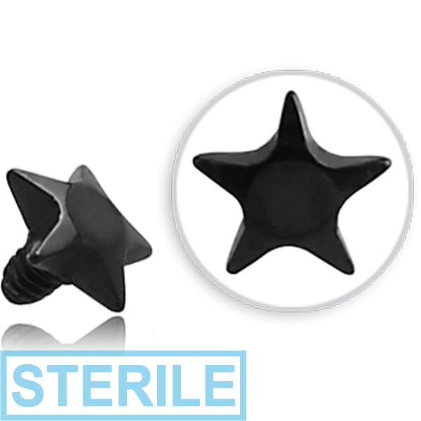 STERILE BLACK PVD COATED SURGICAL STEEL STAR FOR 1.6MM INTERNALLY THREADED PINS