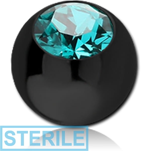 STERILE BLACK PVD COATED SURGICAL STEEL VALUE CRYSTAL JEWELLED MICRO BALL