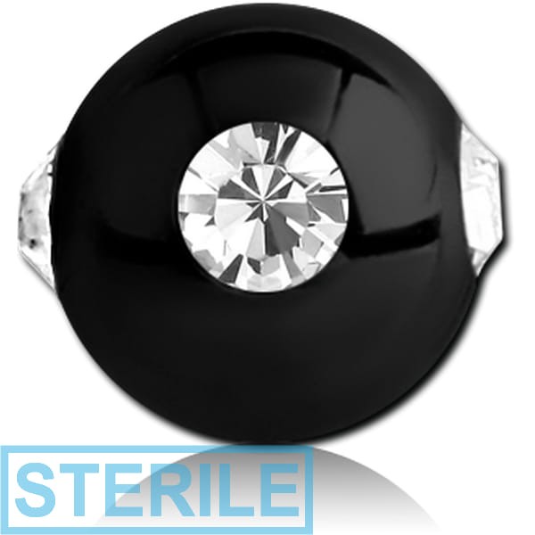 STERILE BLACK PVD COATED SURGICAL STEEL JEWELLED SATELLITE MICRO BALL