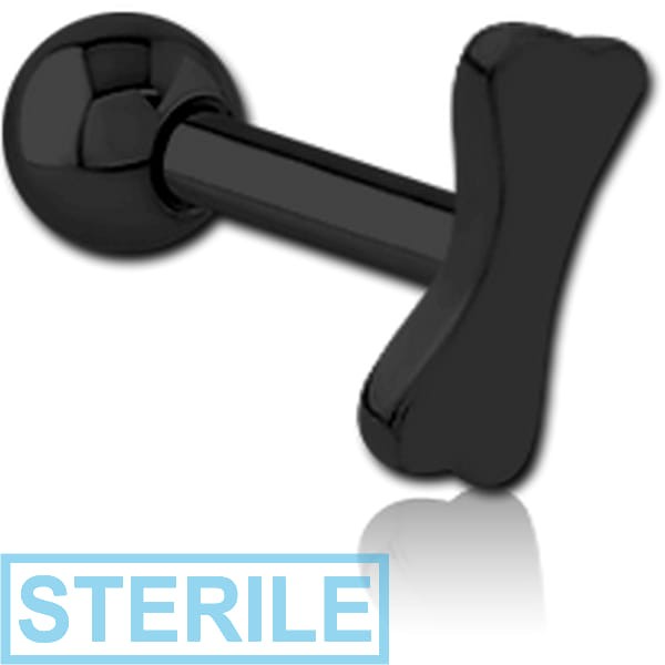 STERILE BLACK PVD COATED SURGICAL STEEL TRAGUS MICRO BARBELL - BONE