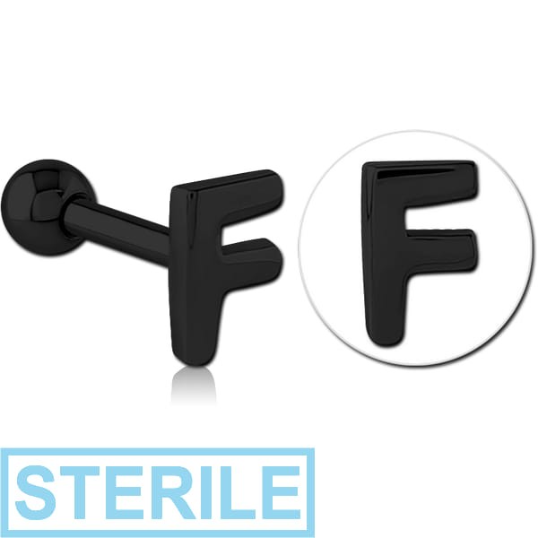 STERILE BLACK PVD COATED SURGICAL STEEL TRAGUS MICRO BARBELL - F