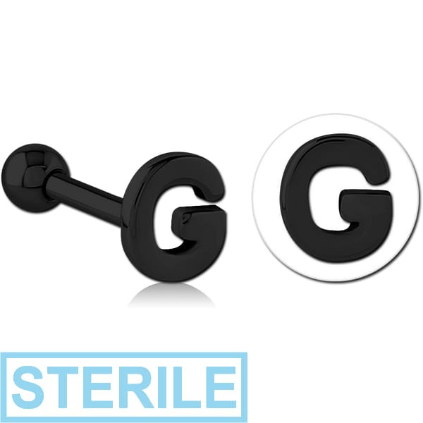 STERILE BLACK PVD COATED SURGICAL STEEL TRAGUS MICRO BARBELL - G