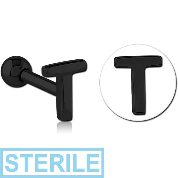 STERILE BLACK PVD COATED SURGICAL STEEL TRAGUS MICRO BARBELL - T