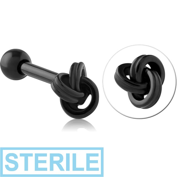 STERILE BLACK PVD COATED SURGICAL STEEL TRAGUS MICRO BARBELL