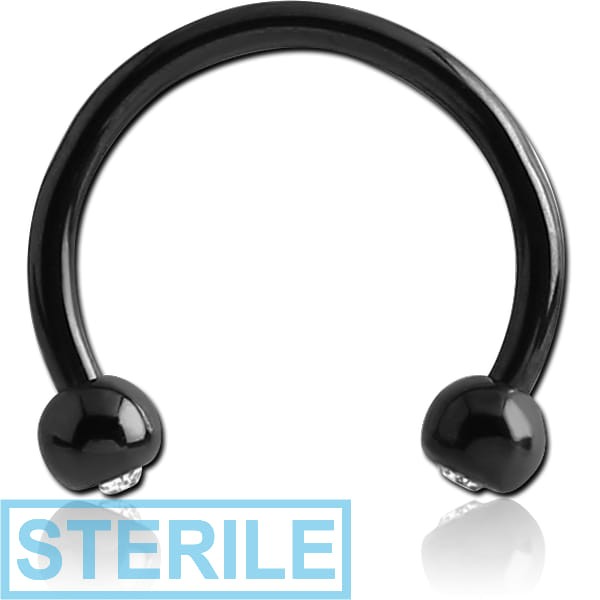 STERILE BLACK PVD COATED SURGICAL STEEL DOUBLE JEWELLED MICRO CIRCULAR