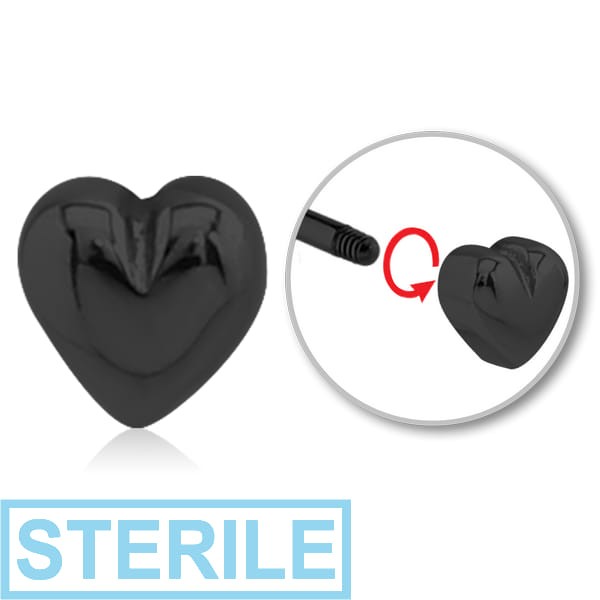 STERILE BLACK PVD COATED SURGICAL STEEL MICRO THREADED HEART ATTACHMENT
