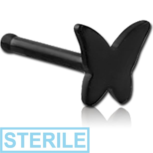 STERILE BLACK PVD COATED SURGICAL STEEL BUTTERFLY NOSE BONE