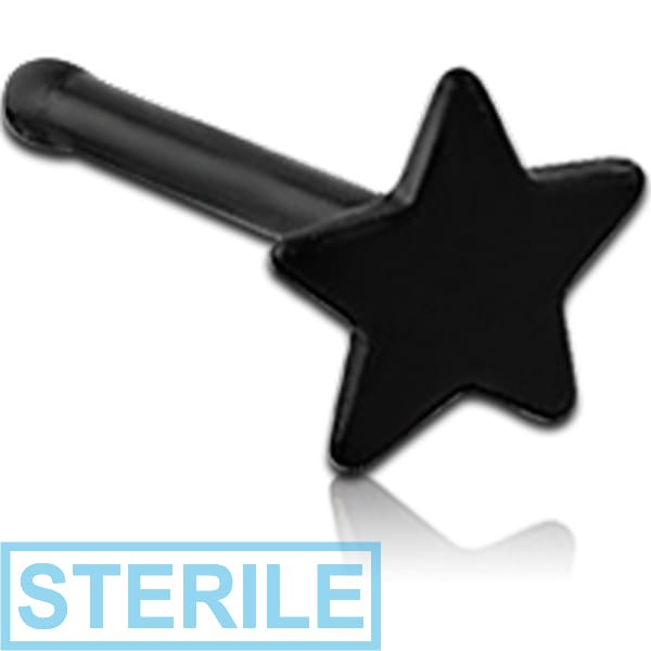 STERILE BLACK PVD COATED SURGICAL STEEL STAR NOSE BONE