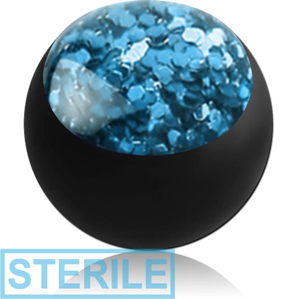 STERILE BLACK PVD COATED SURGICAL STEEL GLITTERLINE BALL