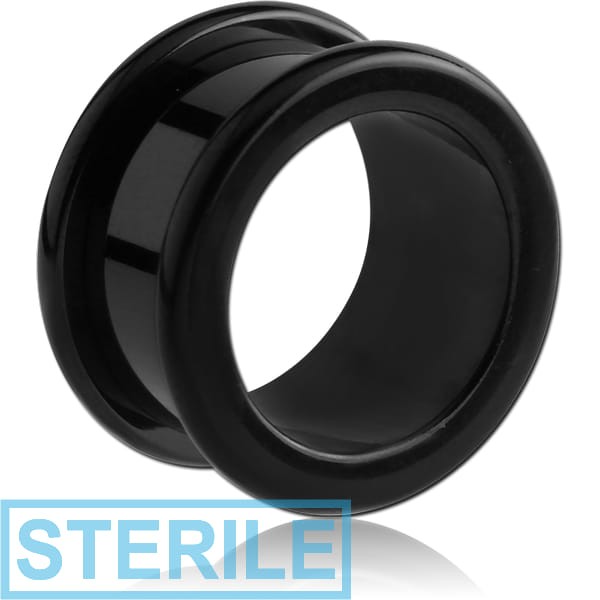 STERILE BLACK PVD COATED STAINLESS STEEL ROUND-EDGE THREADED TUNNEL