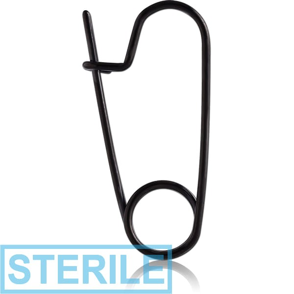 STERILE BLACK PVD COATED SURGICAL STEEL SAFETY PIN